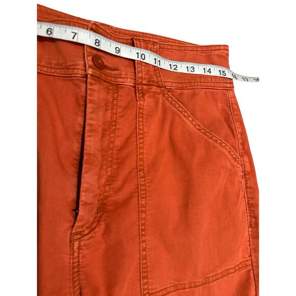 Joie Mirenda Chili Red Orange Cotton Utility Crop Pants Size 10 - Picture 8 of 11